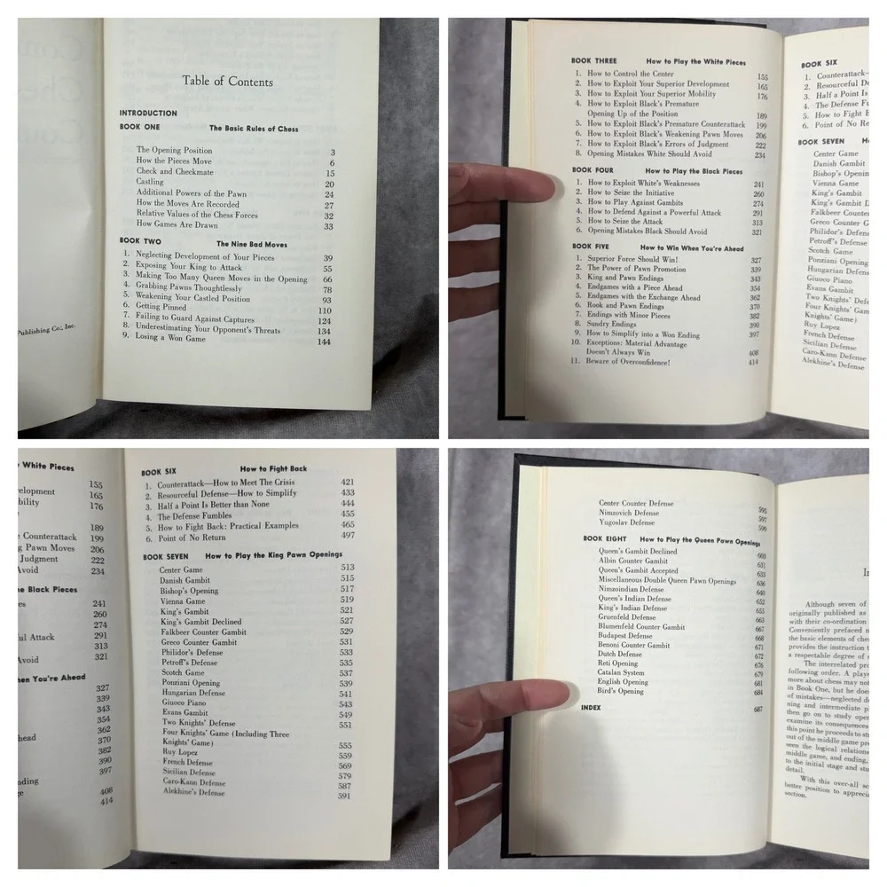 The Complete Chess Course Fred Reinfeld 1959 Doubleday Hardcover 8 Books in 1